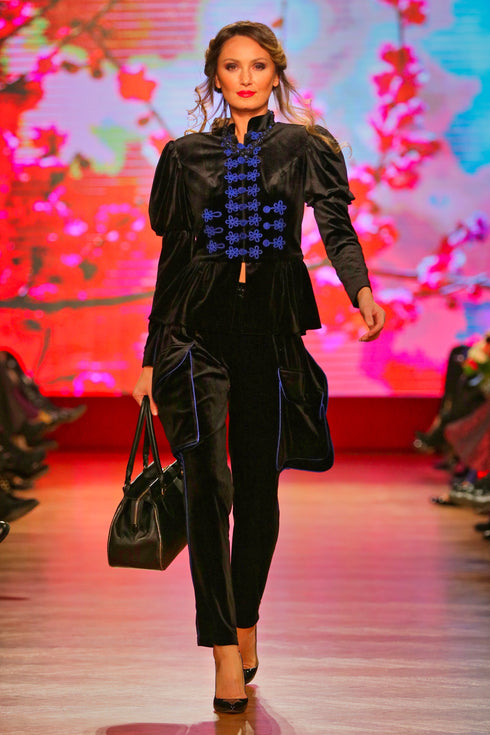 Sacou de catifea broderie G5678